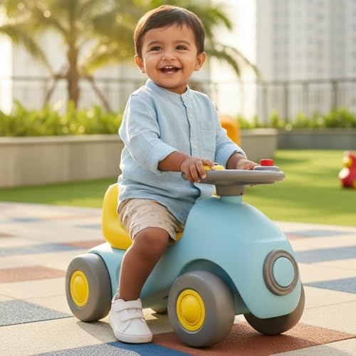 Image of Lifelong Cuppy Chopper Ride-On Push Car for Kids 1-5 Years | Baby Car with Wide Seat, Stable Wheels | Kids Car for Indoor & Outdoor Play (Multi-Colour, LLCCRO02)