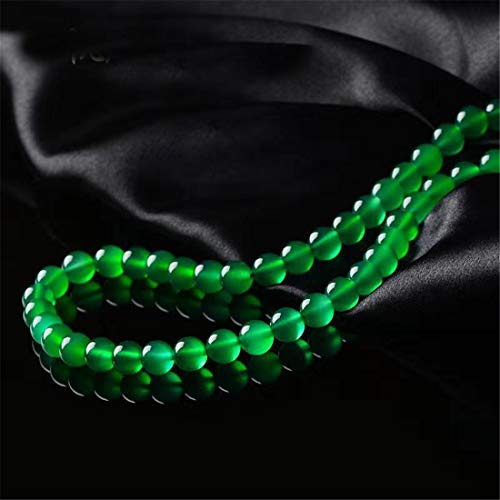 Collier calcédoine verte véritable perles 8mm création artisanale