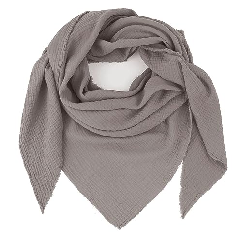 Glamexx24 Musselin Tuch Damen Dreieck Schal XXL Schal verschiedenen Farben Halstuch Winterschal aus Baumwolle Hergestellt in Italien