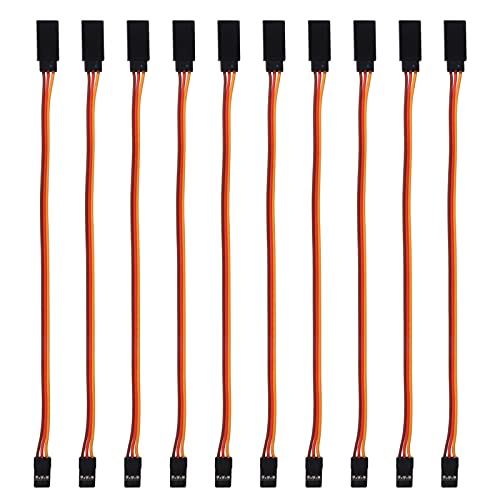 10 Stück JR Servokabel 10cm 26AWG PVC Kabel Stecker Goldkontakt RC Enden Vezinnt