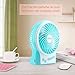 efluky 3 Speeds Mini Desk Fan, Rechargeable Battery Operated Fan with LED Light, Portable USB Fan Quiet for Home, Office, Travel, Camping, Outdoor, Indoor Fan, 4.9-Inch, Blue