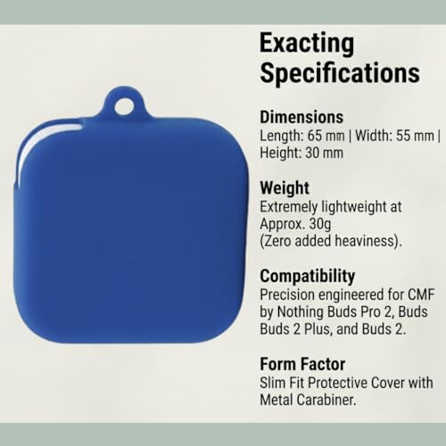 Image of SHISHVIKA Case Cover Compatible for CMF by Nothing Buds Pro 2 / Buds 2 Plus /Buds 2 (Blue, R - Pin)