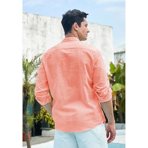 Image of Vida Loca Men Full Sleeve Solid Cotton Blend Straight Slim Fit Kurta Shirt for Men's.