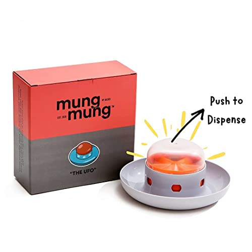 The UFO Interactive Push Button Food Treat Dispenser Bowl for Dogs & Cats for Fun Slow Feeding - Image 2