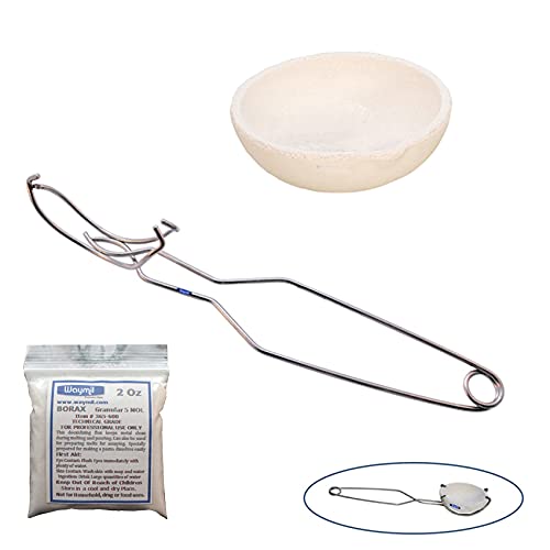 272 Gram Ceramic Crucible Small Whip Tong Set Melting Casting Gold Silver Copper
