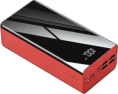 Banco de energía, Banco de energía, Pantalla de Espejo Completo LCD, Cargador portátil, Cargador de teléfono de Carga rápida, Banco de energía de 4 Salidas y Linterna, Paquete de batería ext
