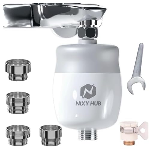 NIXY HUB Premium Shower Filter - Water Softener for Bathroom | 5 Years Warranty | Hard Water Softener For Tap Water Filter | For Borewell/Tanker/Municipal Water (Single Cartridge)