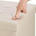Ollieroo Faux Leather Folding Storage Ottoman Bench Foot Rest Stool Seat Beige 30''X15''X15''