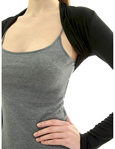 AmélieBoutik Women Long Sleeve Bolero Shrug Cropped Open Front Cardigan Jacket3