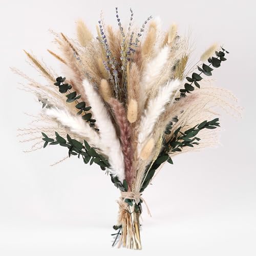 Bpole Dried Pampas Grass Bouquet - 92 Pcs...