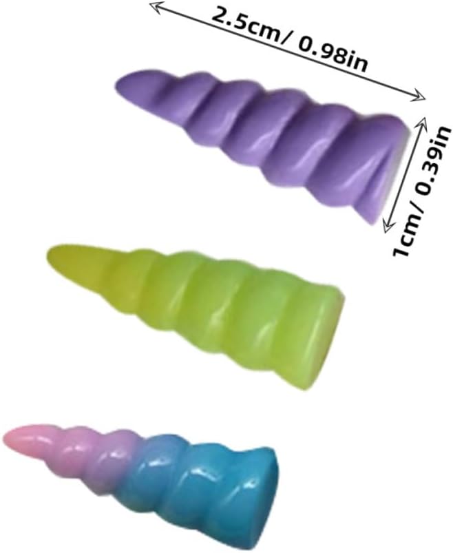 Ipetboom 10 Pcs Mini Unicorn Horn Toy Accessories 0.98 Inch Spiral Shaped Resin Decorations for Birthday Wedding Baby Shower Christmas Party Favors image 2
