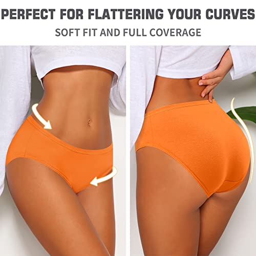 Image of Eiggam Women's Cotton Bikini Panties,High-Cut Full Coverage Stretch Cool Underwear for Women