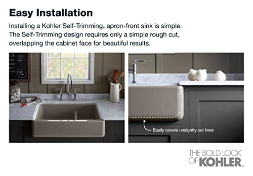 Kohler 6489-0 Whitehaven 35 3/4 Inch Undermount Single-Bowl Farmhouse Sink thumb #9