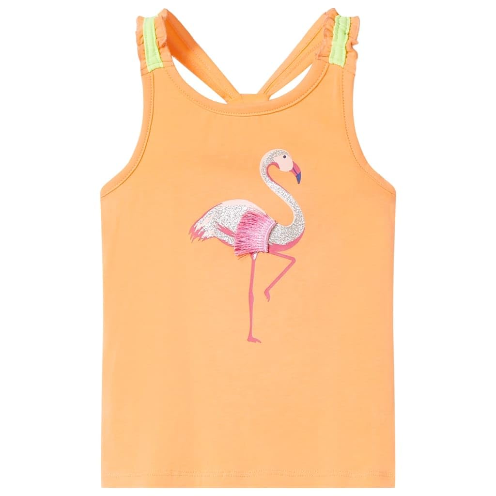 vidaXL Kids' Tank Top Sleeveless Children Camisole Undershirt Vest Bright Orange 116