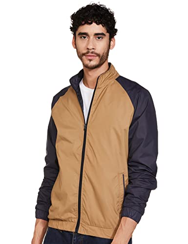 Image of Dennis Lingo Polyester Regular Fit Full Sleeves Men's Color Block Shell Jacket with 2 Pockets - Casual Winterwear for Men