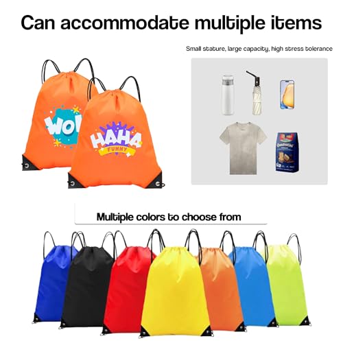 Custom Drawstring Backpacks Bulk 30/100/1000PCS Personalized Drawstring Sports Bags with Your Logo/Text/Name, Customize Nylon Bag Large Capacity Sports Storage Travel Backpack for Women Men3