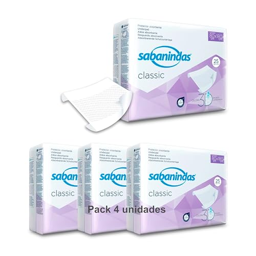Indas - Salva Camas Sabanindas 80X180 25 uds - Pack de 4 Unidades - 100 Unidades en Total