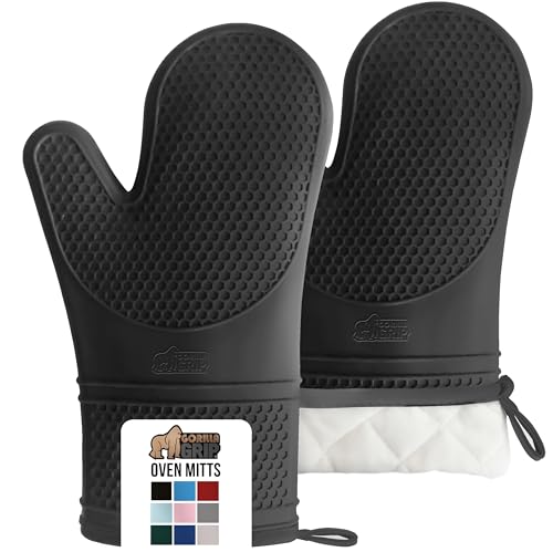 GORILLA GRIP BPA-Free Soft Silicone Oven Mitts,...