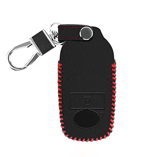 トヨタ TOYOTA ライズ RAIZE ダイハツ ロッキーDAIHATSU ROCKY 新型タフト TAFT 専用 本革キーケース キーカバー キーホルダー 全面保護 スマートキーケース レザー 傷 汚れ防止 ドレスアップ(2ボタン,レッド )