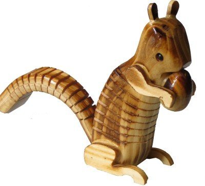 Salvus APP SOLUTIONS Handmade Movable Wooden Squirrel Toy – Cute Animal Toy for Kids, Desktop Decor & Collectible Display (Brown, 14x18 cm)