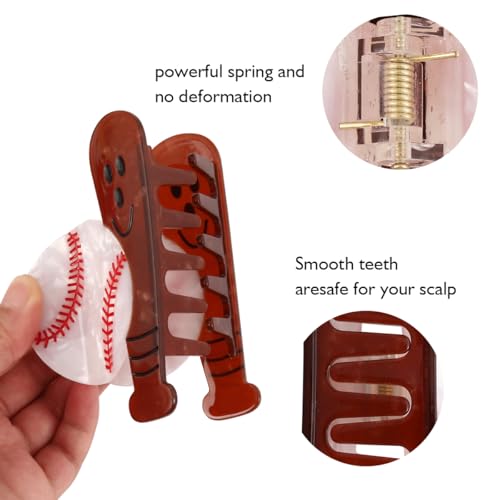 Personalized Acetate Baseball Hair Claw Clip Fun Sports Accessories Hair Claw for Women Girls Gifts Hair Clips