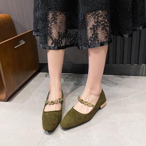 Women's Square Toe Ballet Flats Slip On Comfortable Dressy Business Dance Flats Walking Shoes2