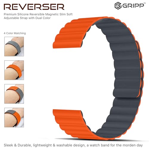 Image of GRIPP Reverser Premium Silicone Magnetic Watch Strap for 40mm /41mm /42mm, Watch Series 11 /10 /9 /8 /7 /6 /5 /4 /3 /2 /1, SE 3 /2 /1, Slim, Lightweight, Adjustable (Watch Not Included)