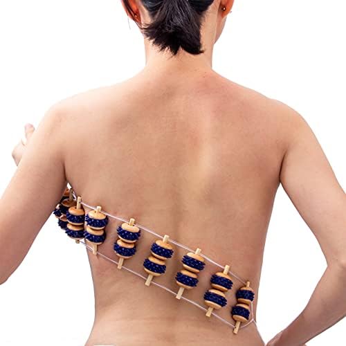 cococar Wood Back Massage Roller Rope, Wood Therapy Massage Tools, Lymphatic Drainage Tool, Maderoterapia Colombiana, Wood Massage Trap for Body Shaping, Muscle Pain Relief Body Roller Tool