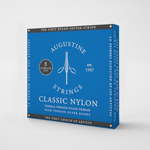Qual a Melhor Corda para Violão de Nylon de 2025? Melhores Ranking 8 Classic Blue - Cordas de guitarra clássica de alta tensão - Pacote com 3 cordas de nylon originais