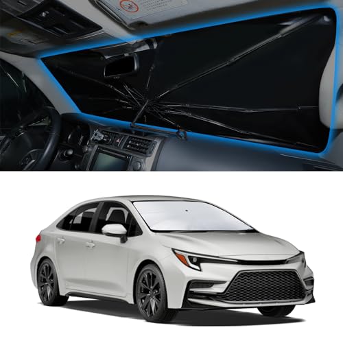 Image of Windshield Sun Shade Umbrella for 2020-2026 Toyota Corolla | Full covered for windshield, Block UV Rays, Heat Reduction, Easy to install, Durable & Fold Up Small