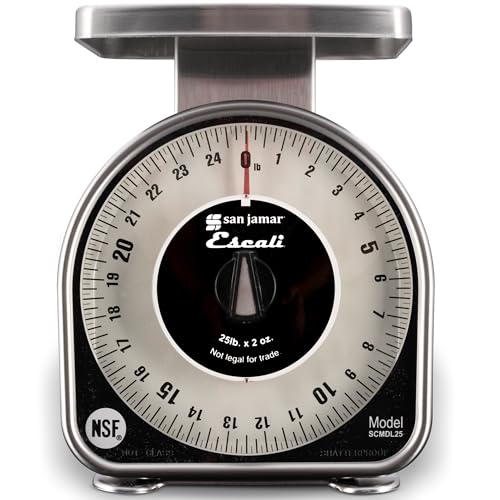 San Jamar SCMDL25 Mechnical Dial Food/Kitchen Scale, 25 lb Capacity