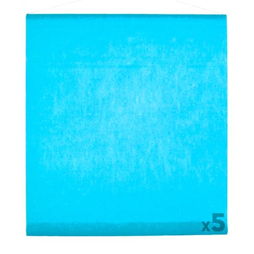5 Tentures - Voilages de Salle bleues turquoises en Papier 0,70 x 8 m - Décoration Murale et Plafond pour Anniversaire, Réception, Soirée à Thème, Buffet...