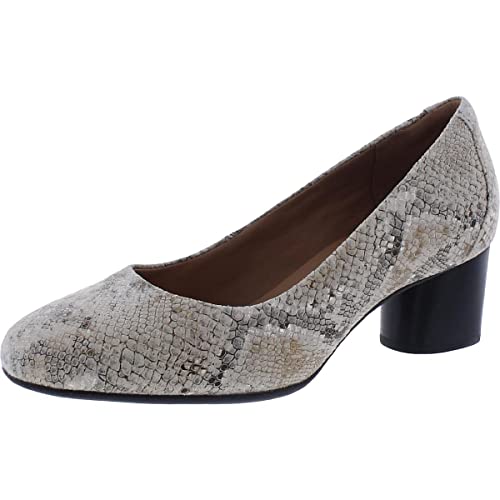 Clarks Un Cosmo Dress Ivory Metallic Snake Leather 8 B (M)