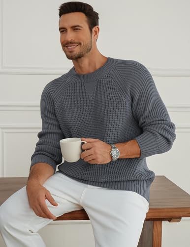Men's Pullover Sweater Crewneck Waffle Knitted Sweaters Long Sleeve Knitwear Sweaters for Fall Winter 2025 Trendy4