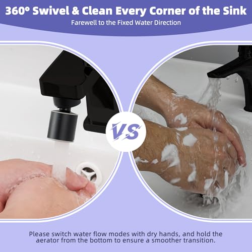 image for Hibbent NSF/ANSI/CAN 61 Certified Faucet Aerator, 360 Degree Swivel Ki