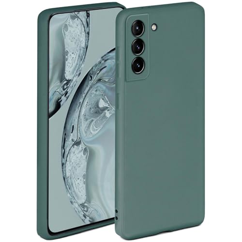 Custodia morbida compatibile con Samsung Galaxy S21 Plus custodia con bordo rialzato per la protezione dello schermo per telefono Petrol-Verde opaco silicone
