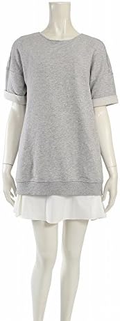 Amazon Co Jp セオリー Theory ワンピース スウェット フェイクレイヤード グレー 白 中古 服 ファッション小物