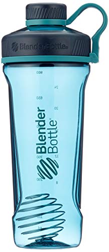 Garrafa de água Tritan BlenderBottle Radian Shaker Cup com batedor de arame, 946 ml, verde profundo