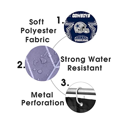 Namdeva 4Pcs Sports Shower Curtain Set, American Football Helmet Stadium Grey Dots White Quotes Navy Blue Texas Star Touchdown Man Cave Bathroom Decor, Non-Slip Bath Mat, Gifts For Men Teenage Boys #TOP6