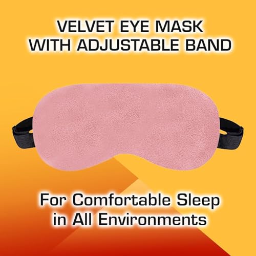 Image of Billebon Memory Foam Travel Neck Pillow with Magnetic Fabric Luxury Neck Support Pillow for Comfortable Travel, Washable Removable Cover (Pink with Eye Mask)