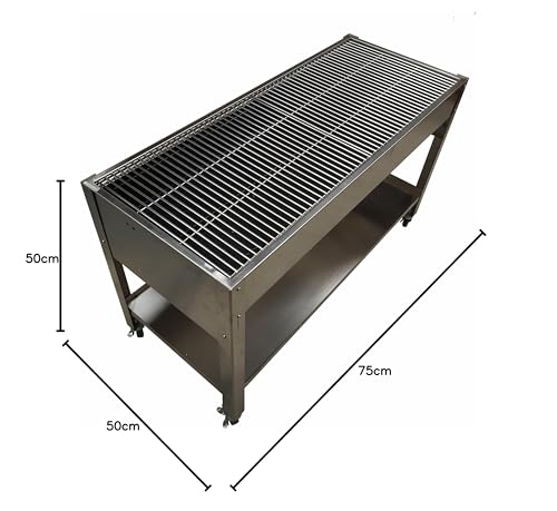 SunshineBBQs Large Catering Commercial Charcoal BBQ with 6mm Stainless Steel Grills 121cm x 50cm