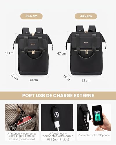Sac ordi pc portable 17.3 pouces confortable contre le mal de dos