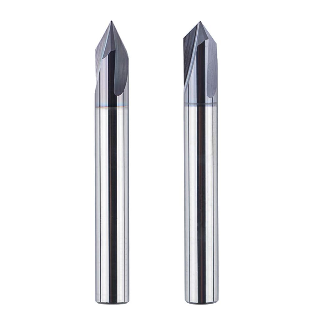 SpeTool Fraise à graver - Chanfrein - Tige 6 mm - 60° et 90° V - Rainurage VHM 3 flûtes - Fraise CNC