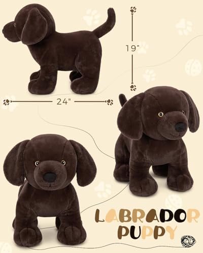 Image of MaoGoLan 24 inch Giant Chocolate Lab Stuffed Animal, Adorable and Cuddly Large Labrador Dog Plush,Stuffed Puppy Throw Pillow for Puppy Lover,Kids,Adults