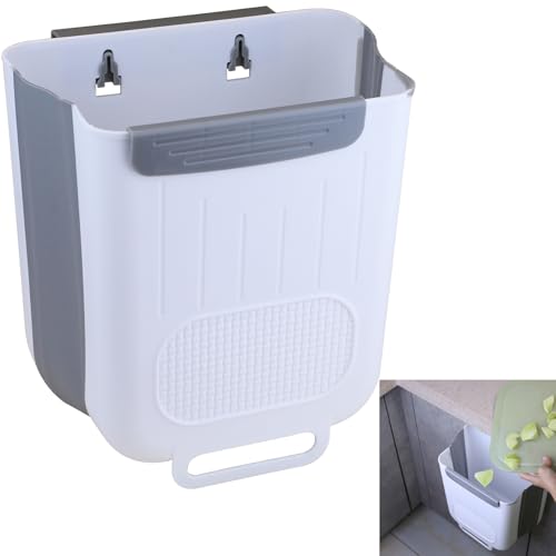 Caneca plegable de plástico blanca para cocina y baño