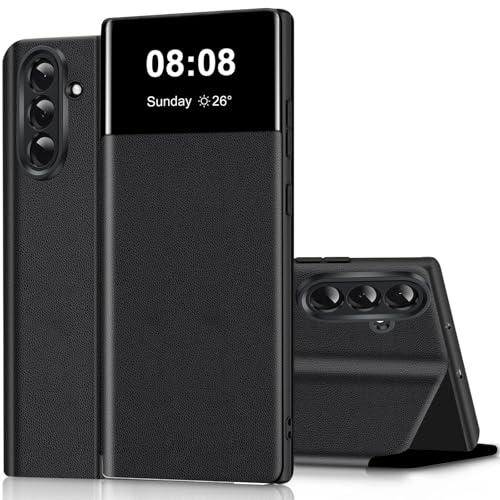 Étui pour Samsung Galaxy A57 idéal pour regarder des vidéos au bureau en cuir