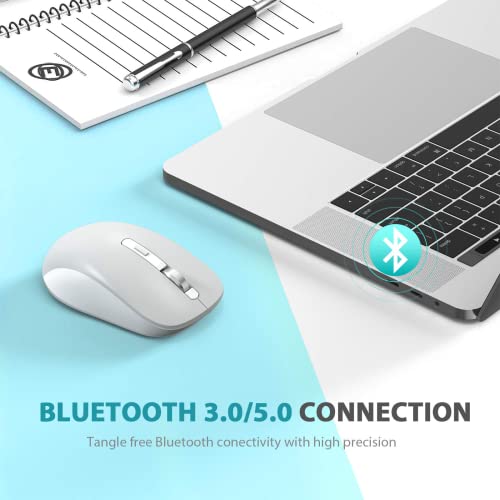 Bluetooth Mouse, J Joyaccess 2.4G Wireless Bluetooth Mouse Dual Mode(Bluetooth 5.0/3.0+Usb), Computer Mice For Laptop/Computer Macbook/Windows/Macos/Android - Gray #TOP2