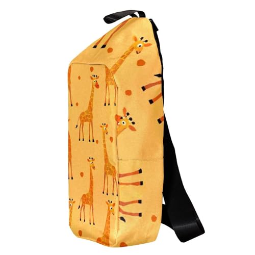Sac à dos à bandoulière imprimé girafe multicolore compact et ergonomique