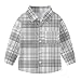 Boys Plaid Flannel Shirt Long Sleeve Button Down with Chest Pocket Lapel Jacket Shirt for Kids Casual Top 2026 Spring