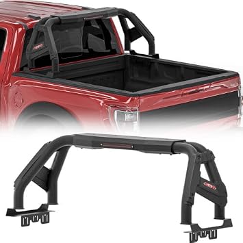 Roll Bar for Pickup Truck, Adjustable Sport Chase Rack Universal Fit Full Sizes & Mid Size Pickup Trucks, Compatible with Tacoma,Tundra,Ford F-150/F-250/F-350,Ram 1500/2500/3500,Silverado,Sierra,Titan